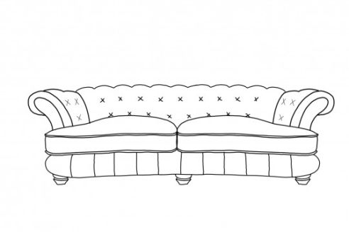 St Edwin Modern 4 Seater Chesterfield Sofa