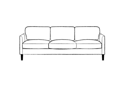 Columbus Small Leather Sofa 4 Seater