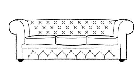 Darlington Fabric Chesterfield Sofa 3 Seater