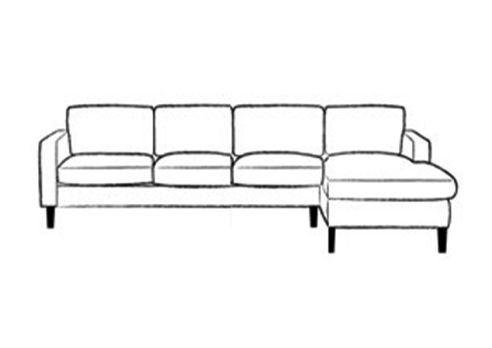 Drake Fabric 4 Seater Chaise Sofa