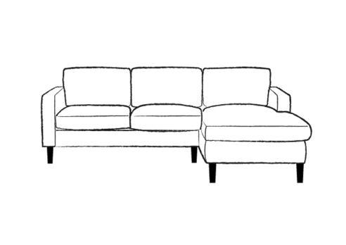 Drake Fabric 3 Seater Chaise Sofa