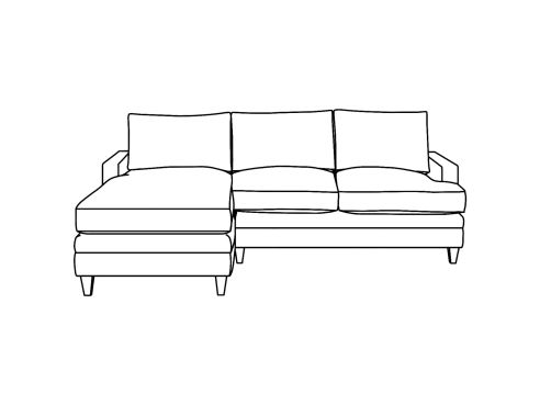 Everest Fabric Chaise 2.5 x Sofa