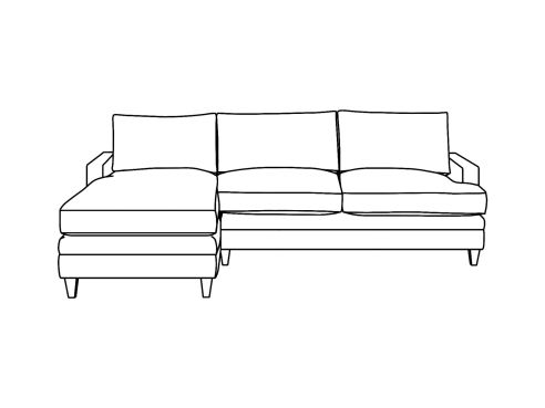 Everest Fabric Chaise 3 x Sofa