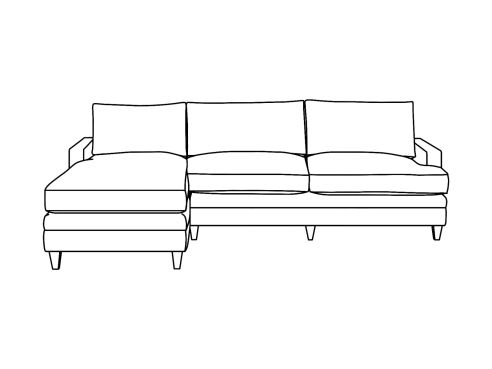 Everest Fabric Chaise 4 x Sofa