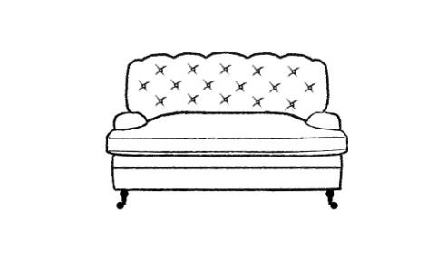 Harris Vintage Fabric Chesterfield Loveseat