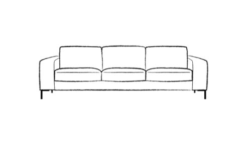 Wellington Contemporary Leather Sofa 4 Seater