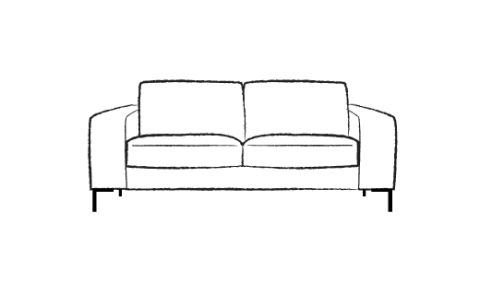 Wellington Contemporary Leather Sofa 2.5 Seater