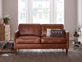 Columbus Small Leather Sofa | The English Interiors Company